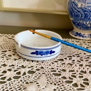 Blue and White Ashtray / Paintbrush Holder by Jade
